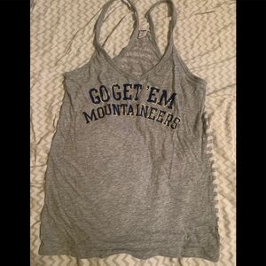 Stripes VS Pink WVU Mountaineers tank